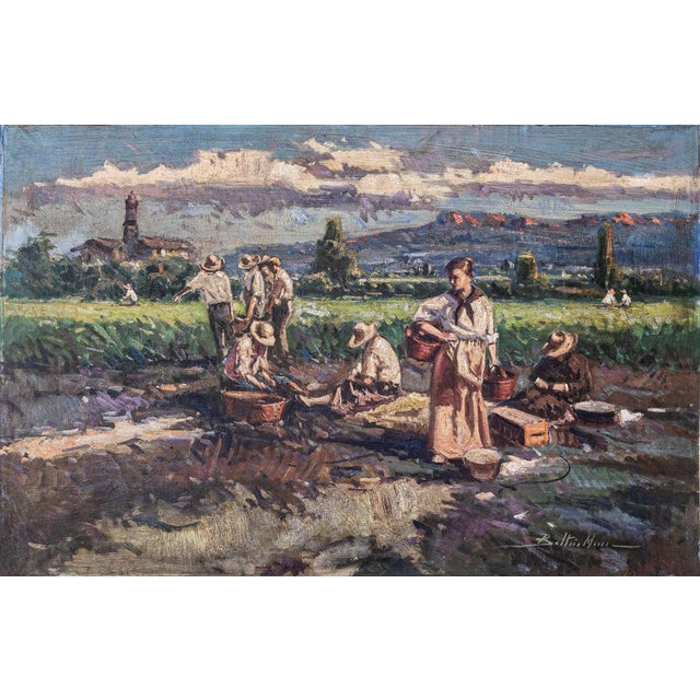 Post-Impressionist Artist, Harvesting the Crop, Large Oil Painting, Framed For Sale - Image 10 of 10