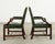 Dark Green Set Eight Gainsborough Leather Mahogany Library Chairs For Sale - Image 8 of 18