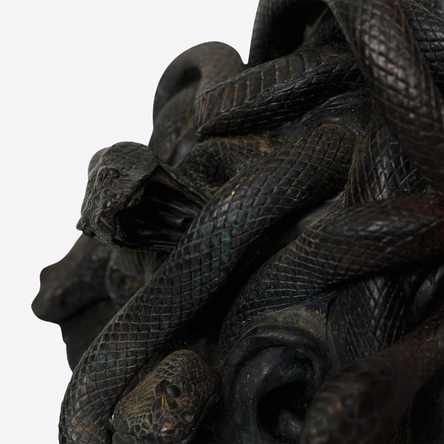 Plastic Male Medusa Bust on Stand from Pure White Lines For Sale - Image 7 of 11