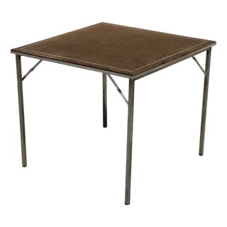 Folding Game Table in Steel and Velvet from Christian Dior, 1970s For Sale