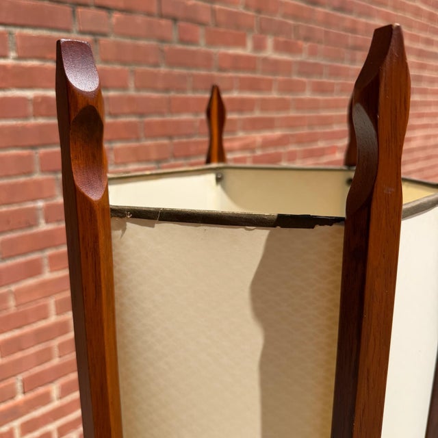 Mid 20th Century Mid-Century Modern Modeline of California Walnut Floor Lamp With Parchment Shade For Sale - Image 11 of 12