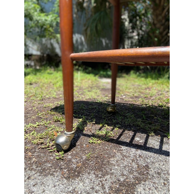 Mid Century Modern Drop-Leaf Rolling Bar and Service Cart | in the Style of Arthur Umanoff For Sale - Image 10 of 12