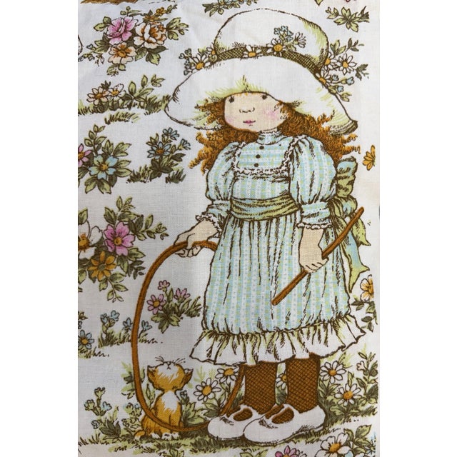 RARE 1970s British Holly Hobbie Style Sarah Kay "Sun Bonnet Girls" Print Curtain Panels - A Pair A beautiful, rare pair of...