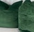 Custom pair of 22" pillows covered in a luxe linen velvet in an emerald green. These pillows have tapered corners to...