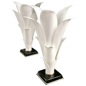 1985 Table Lamps by Rougier, Unmarked - a Pair