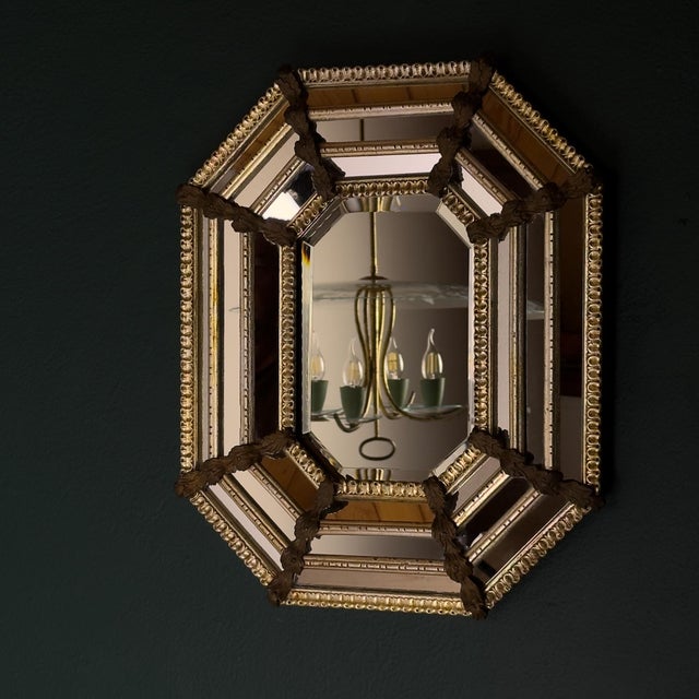 Mid-Century Modern Vintage Octagonal Murano Mirror, Italy, 1950s For Sale - Image 3 of 18