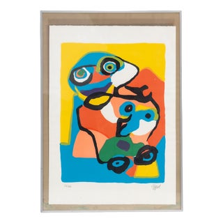 Karel Appel, Serigraph Mother and Child Numbered 34/100, 1972, Paper For Sale