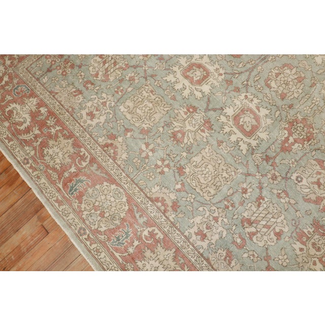 Turkish Vintage Soft Green Turkish Rug - 8'5" x 11'8" For Sale - Image 3 of 10