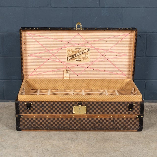 19th Century Antique Louis Vuitton Trunk in Damier Canvas, France, 1890 For Sale - Image 11 of 18