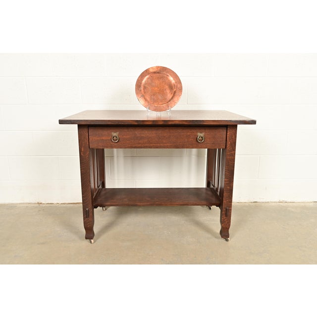 Roycroft Style Arts & Crafts Hammered Copper Charger Plate or Tray For Sale - Image 10 of 11