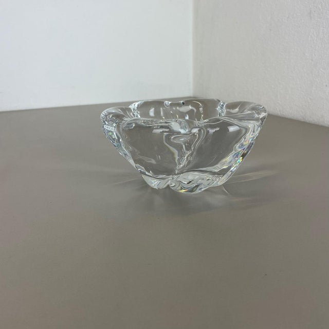 Large Floral Glass Shell Ashtray from Orrefors, Sweden, 1970s For Sale - Image 3 of 17