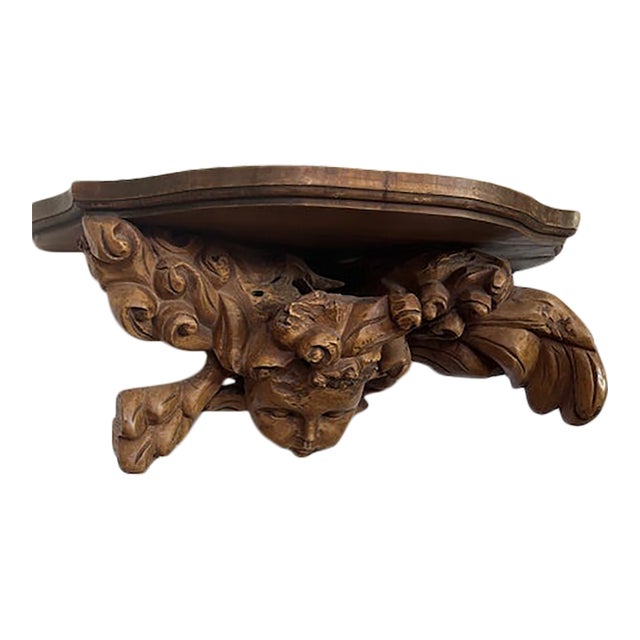 1970s Hand Carved Mexican Angel Shelf For Sale