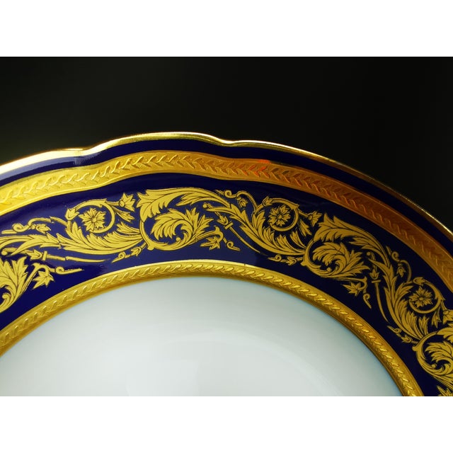Blue and Gilt Dinner Plates by Bernardaud & Cie, 1960s, Set of 12 For Sale - Image 6 of 11