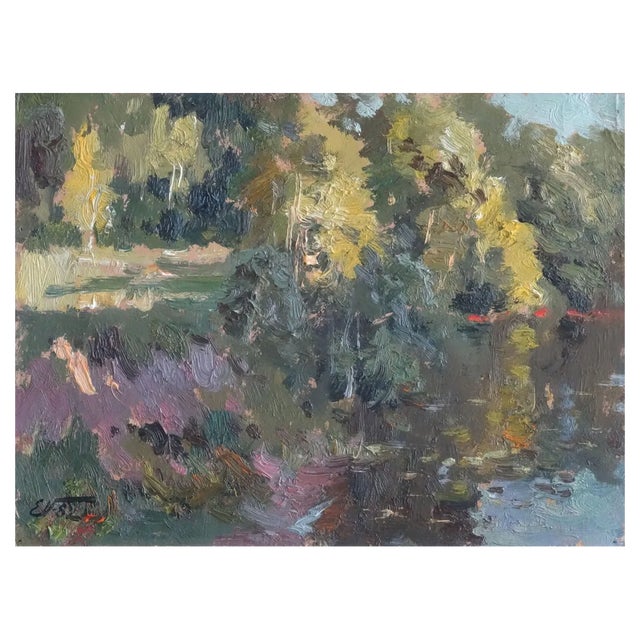 Edgars Vinters, Summer Evening, 1982, Oil on Cardboard For Sale