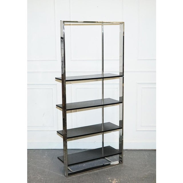 Art Deco Polished Stainless Steel Display Bookcase For Sale - Image 13 of 15