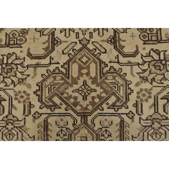 Tabriz Rug 9’8” X 12’8” Beige Wool Vintage Distressed Hand-Knotted Carpet For Sale - Image 9 of 15