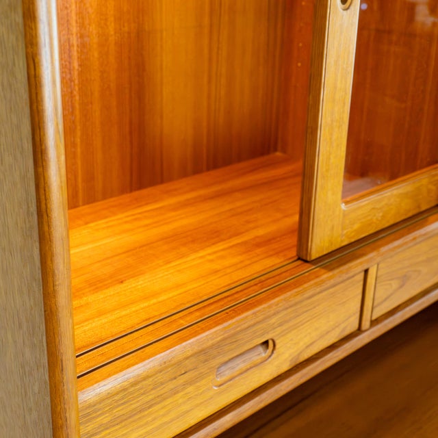 Sun Cabinet Teak Hutch Display Cabinet Credenza Mid Century Modern Lighted For Sale - Image 12 of 16