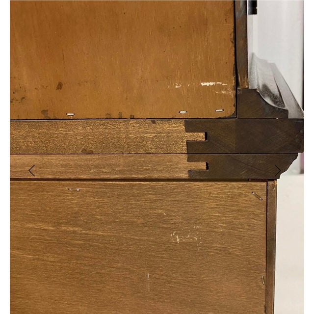 Hickory White Georgian Style Inlaid Mahogany Bookcase or China Display Cabinet For Sale - Image 9 of 9