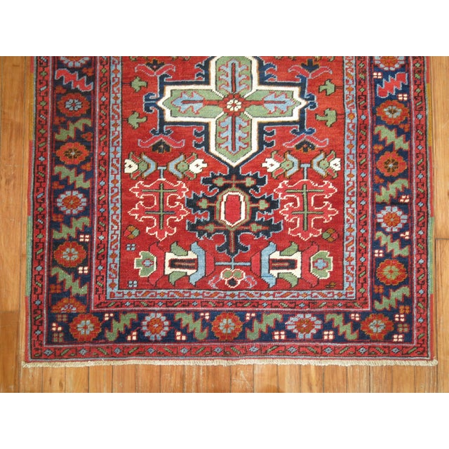 Early 20th Century Pair of Antique Persian Serapi Heriz Square Rugs For Sale - Image 5 of 18