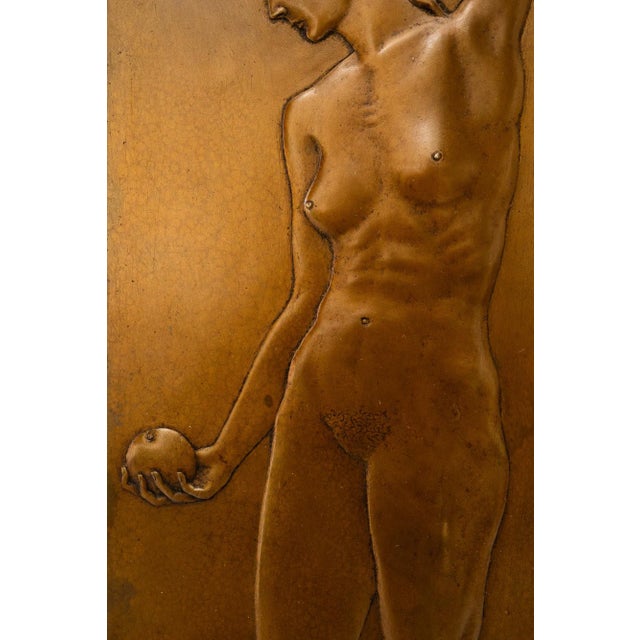 Art Deco Bronze Relief with Nude Woman, 1920s For Sale - Image 6 of 9