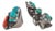 Set of Two Navajo Dine Silver Turquoise Statement Rings For Sale