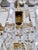 Vintage Brass and Glass Rosette Rim and Crystal Prism Chandelier For Sale - Image 11 of 12