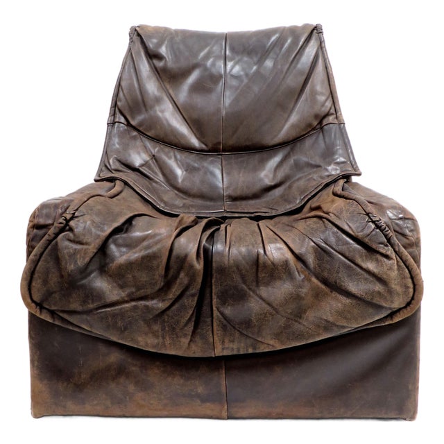 Vintage Brutalist Leather Armchairs in the style of Gerard van den Berg, 1970s For Sale
