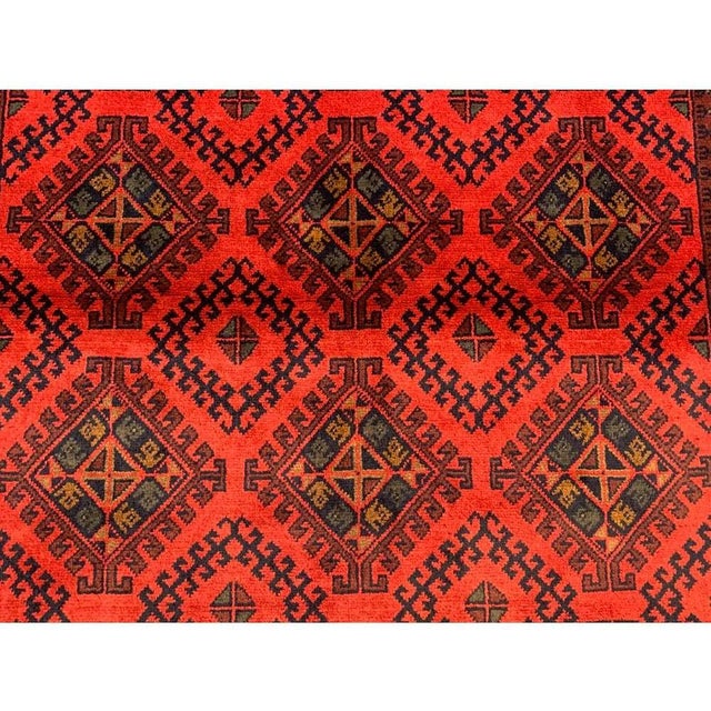 Ruby Red Fine Quality Hand Knotted Afghan Khal Mohammadi Wool Area Rug 6.6 X 4.0 Ft For Sale - Image 8 of 10