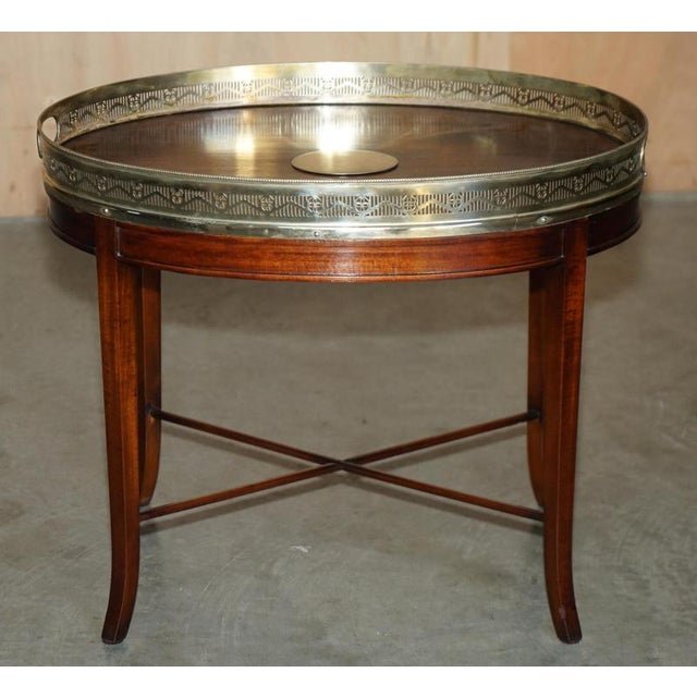 Antique Georgian Hand-Sawn Hardwood Rail Coffee Table with Brass Gallery, 1820 For Sale - Image 10 of 13