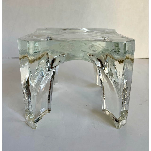 Vintage Chantal Sculptural Ice Glass Trivet & Display Pedestal For Sale - Image 12 of 12