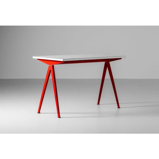 512 Compass Table Red by Jean Prouvé, France, 1953 For Sale - Image 6 of 18