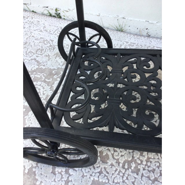 Black 1990s Vintage Palm Beach Regency Bar Cart For Sale - Image 8 of 11