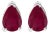 14K White Gold 6x4MM Pear Shaped Red Ruby Solitaire Stud Earrings For Sale