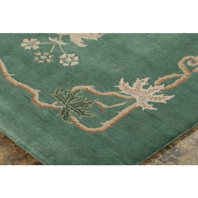 2020s Chinese Art Deco Style Floral Wool Rug by Rug & Kilim, India For Sale - Image 5 of 9