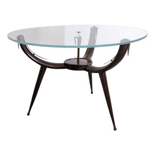 Fontana Arte Style Coffee Table in Brass and Glass, 1950s For Sale