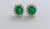 8 Ct Oval Colombian Emerald & 2.5 Ct Diamond Post Back Earrings 18 Kt White Gold For Sale - Image 13 of 18