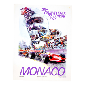 Monaco Grand Prix Motor Racing 1971 Limited Edition Vip Poster Given Out at Race Steve Carpenter