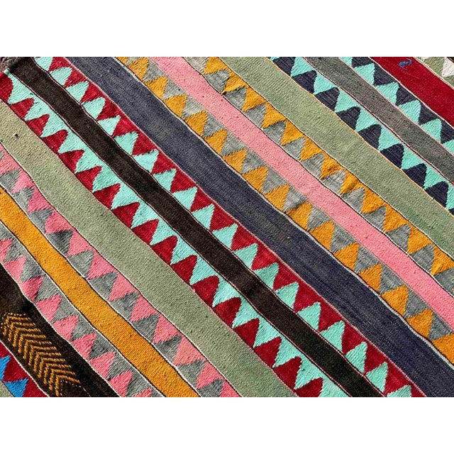 Textile Colorfull Vintage Kilim _ 67" X 137" For Sale - Image 7 of 10