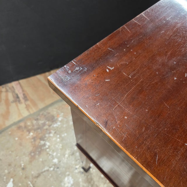 English 1910s Mahogany Edwardian Bowfront Inlaid Sideboard For Sale - Image 3 of 17