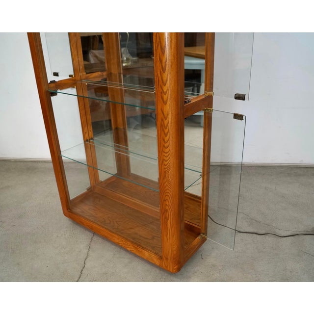 Brown 1970’s Mid-Century Modern Lou Hodges Style Display Cabinet For Sale - Image 8 of 12