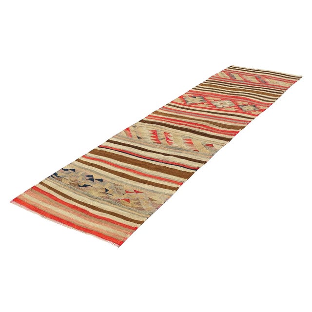 Traditional Mid 20th Century Vintage Decorative Kilim Runner For Sale - Image 3 of 7