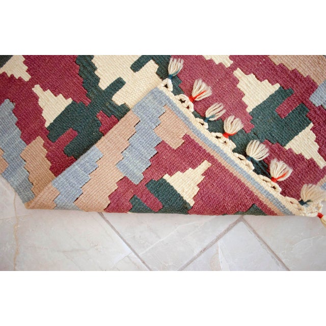 Hand Woven Colorful Kilim Small Rug For Sale - Image 11 of 12