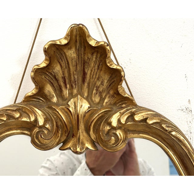English Rococo Revival Gilt Wall Mirror (H 38 X W 25) For Sale - Image 10 of 12