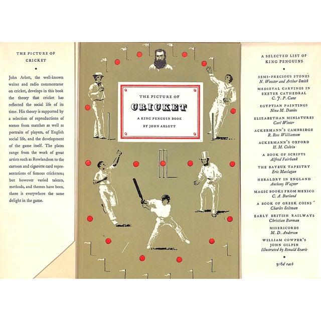 Traditional "The Picture of Cricket" Book 1955 Arlott, John For Sale - Image 3 of 12