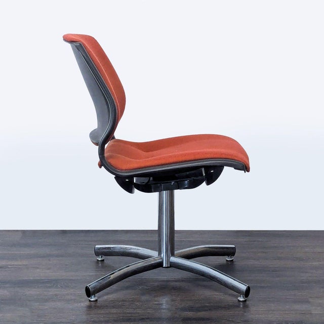 Steelcase Vintage Steelcase Modern Orange Swivel Office Chair For Sale - Image 4 of 8