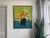 Vibrant and expressive, this mid-century modern (or contemporary-style) abstract floral painting features a bouquet of...