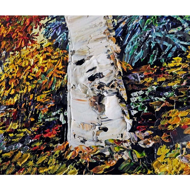 Maya Eventov "Autumn's Arrival" Original Acrylic Painting on Canvas Custom Frame For Sale - Image 4 of 10