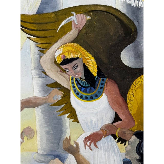 Wood Signed Mid-Century British Surrealist Watercolour Death of Cleopatra Framed For Sale - Image 7 of 12