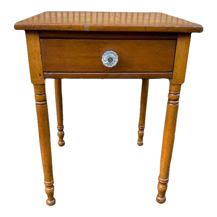 19th Century Antique Pine Work -Side Table | Chairish
