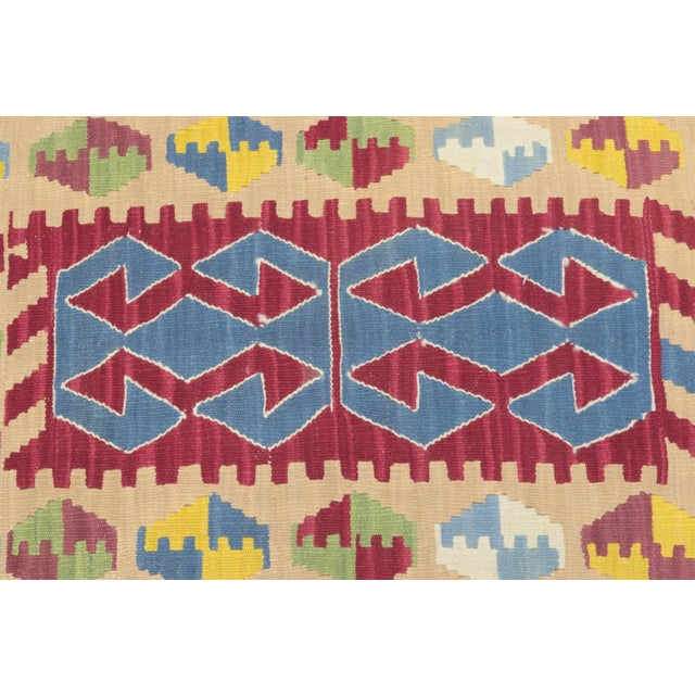 Textile 1970s Scandinavian Style Geometric Oushak Kilim Rug For Sale - Image 7 of 11